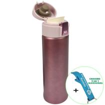 Garrafa Térmica Aço Inox com Vedação 500 ml Rosa + Chaveiro CBRN18604