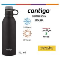 Garrafa Térmica Aço Inox Matte Black 591ml-Contigo Matterhor