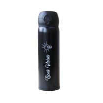 Garrafa térmica aço inox trava vacuum cup 400 ml e frase