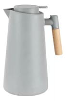 Garrafa Térmica Akita Cinza 1L Moderna Cabo Madeira Lehaví