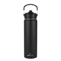 Garrafa Térmica Arell BlackSand Straw Para Academia 650ml