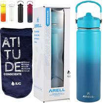 Garrafa Térmica Arell Straw Flask 650ml com Kit Protetor RJC Garrafa Térmica Arell Straw Flask 650ml com Kit Protetor RJC