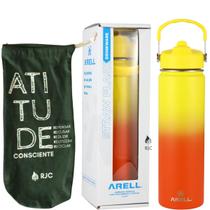 Garrafa Térmica Arell Straw Flask 650ml com Kit Protetor RJC