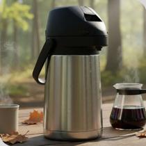 Garrafa Térmica Avitherm 1L Inox Parede Dupla a Vácuo com Alavanca de Pressão
