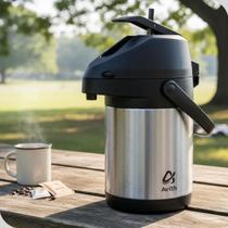 Garrafa Térmica Avitherm 2,5L Inox Parede Dupla a Vácuo com Alavanca de Pressão