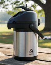 Garrafa Térmica Avitherm 3L Inox Parede Dupla a Vácuo com Alavanca de Pressão e Base Giratória