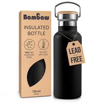 Garrafa Térmica Bambaw 710 ml em Aço Inoxidável Preta