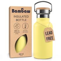 Garrafa Térmica Bambaw Amarela 350mL Aço Inoxidável Isolada Garrafa Térmica Bambaw Amarela 350mL Aço Inoxidável Isolada