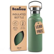 Garrafa Térmica Bambaw de Aço Inoxidável 470 ml com Alça - Garrafa de Viagem Verde