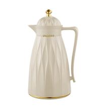 Garrafa Térmica Bege Khadija 1 Litro Café Cozinha Tuut Bebidas Temperatura Quente Frio Casa Dourado
