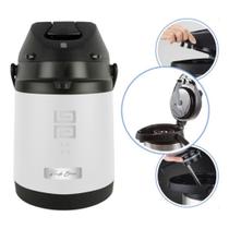 Garrafa Térmica Black Erva Branca Em Inox 2,5l Terere Com Alavanca Para Água Quente e Frio Alta Conservação e Resistente Garrafa Térmica Black Erva Branca Em Inox 2,5l Terere Com Alavanca Para Água Quente e Frio Alta Conservação e Resistente