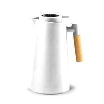 Garrafa Térmica Branca 1 Litro Livre de BPA com Termômetro Integrado na Tampa Vácuo Duplo Sensor de Temperatura