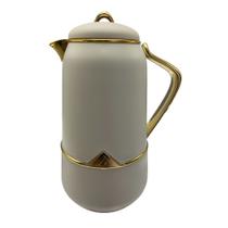 Garrafa Térmica Branca com Dourado 700ml 24x18x14cm