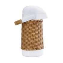 Garrafa Térmica Branca Com Vime Caramelo 500ml