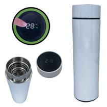 Garrafa Térmica Branca Inox Com Visor Led E Filtro 500Ml