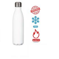 Garrafa Térmica Branco Aço Inox 500ml Água Gelada 24h Academia Viagem