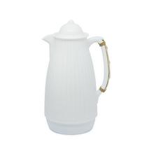 Garrafa Térmica Branco Com Detalhe em Bambu