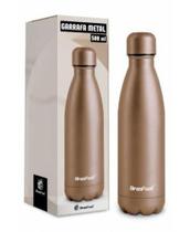 Garrafa Térmica Brasfoot Metal Emborrachada 350ml - Dourado Acetinado