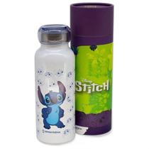 Garrafa Térmica Bubble 500ML Disney Stitch Holográfico Branca e Azul - Aço Inox Dupla Camada Zona Criativa