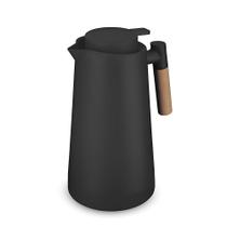 Garrafa Térmica Bule 1 Litro Parede Dupla com Ampola de Vidro e Alça de Madeira Preta Garrafa Térmica Bule 1 Litro Parede Dupla com Ampola de Vidro e Alça de Madeira Preta