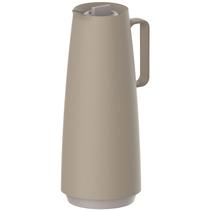 Garrafa Térmica Bule 1L Exata café Tramontina Bege Ampola Vidro Conserva Bebidas Quentes ou Frias Design Moderno Sistema Corta Pingos controle fluxo