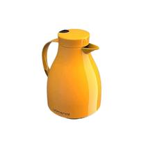 Garrafa Térmica Bule Paris 1 Litror Amarela com Ampola de Vidro Plástico Injetado para Café e Chá