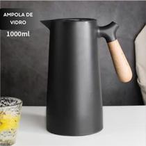 Garrafa Térmica Cabo Madeira Para Café Leite 1 Litro Premium