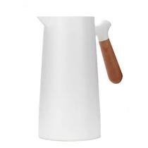 Garrafa Térmica Café 1 Litro Cabo Madeira Tampa Click Abre E