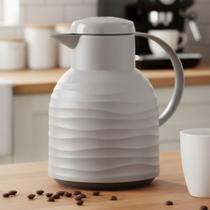 Garrafa Térmica Café 1 Litro Emsa Samba Wave Cinza Sistema Quick Press