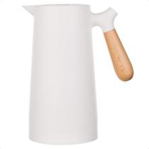 Garrafa Térmica Café Cha 1l Cabo Madeira Nordica Branco