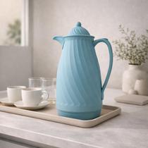Garrafa Térmica Café Chá Azul Turquesa Premium Luxo 900ml PS Garrafa Térmica Café Chá Azul Turquesa Premium Luxo 900ml PS