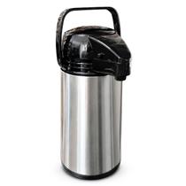 Garrafa Térmica Café Inox 1L com Bomba Vidro Duplo Garrafa Térmica Café Inox 1L com Bomba Vidro Duplo