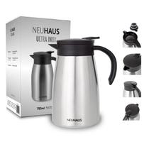 Garrafa Térmica Café Neuhaus Aço Inox 750ml Bule Prateado