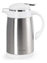 Garrafa Térmica Camelia 600ml Branca em Aço Inox com Ampola de Vidro e Gatilho Café Chá Suco Termopro Garrafa Térmica Camelia 600ml Branca em Aço Inox com Ampola de Vidro e Gatilho Café Chá Suco Termopro