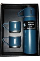 Garrafa Termica Camping Isotermica 500ml+3xícara Caneca Café