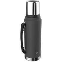 Garrafa Térmica Chimarrão Café Tererê Parede Dupla de Inox com Alça 1 Litro Everest Soprano Cinza