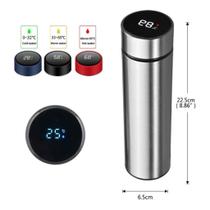 Garrafa Térmica CINZA Com Medidor De Temperatura Digital Led