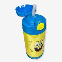 Garrafa térmica click c/canudo 300ml bob esponja - zona criativa