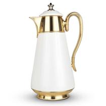 Garrafa Térmica Click em Melamina Isabel Dourada/Branco 1L Garrafa Térmica Click em Melamina Isabel Dourada/Branco 1L