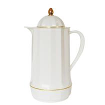 Garrafa Termica Colonial Diamante 1 Litro Branca C/Tampa de Rosca Moderna Café Chá Bebidas Quentes
