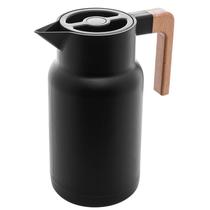 Garrafa térmica com alça amadeirada Organic preta Lyor 1 litro Garrafa térmica com alça amadeirada Organic preta Lyor 1 litro