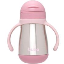 Garrafa Térmica Com Alças Parede Dupla Rosa 270ml Buba