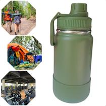 Garrafa Térmica Com Bico Alça Base Silicone Inóx Dupla Vácuo