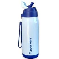 Garrafa Térmica com Canudo 510 ml Azul e Branca Tupperware