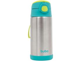 Garrafa Térmica com Canudo e Tampa 400ml - Buba Azul Garrafa Térmica com Canudo e Tampa 400ml - Buba Azul