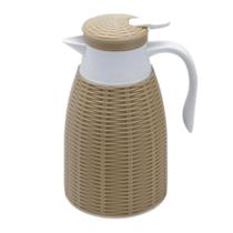 Garrafa Térmica com Rattan de Plastico Bege Tress 1 Lt. Lyor Garrafa Térmica com Rattan de Plastico Bege Tress 1 Lt. Lyor