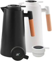 Garrafa Térmica Com Termômetro Digital Quente e Frio Café 1 Litro Cabo de Madeira Premium