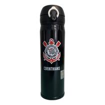 Garrafa Térmica Corinthians 420ml Aço Inox C/ Tampa Trava Click Quente/Frio - Oficial E Licenciado