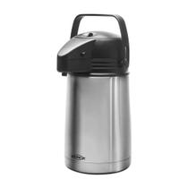 Garrafa térmica de aço inox, alumínio c/sistema a vácuo, duração de 6 horas quente ou frio 1,3L Brinox - 1388/100 Garrafa térmica de aço inox, alumínio c/sistema a vácuo, duração de 6 horas quente ou frio 1,3L Brinox - 1388/100
