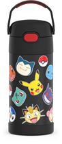 Garrafa térmica de aço inoxidável com isolamento a vácuo e palha, 340ml. Pokémon